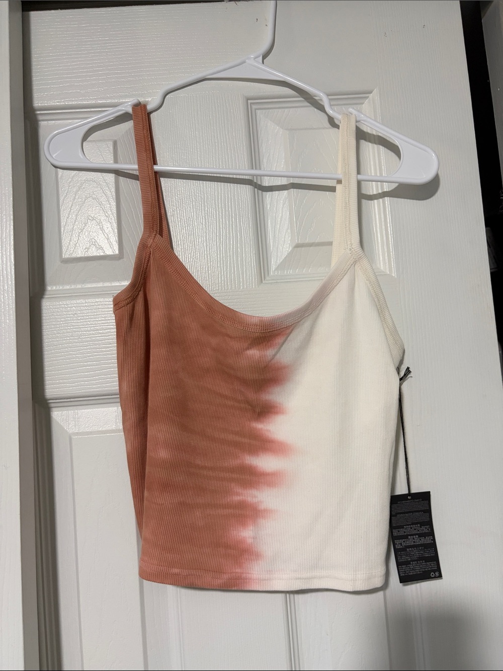 Forever 21 Cream & Rust Tie-Dye Ribbed Cami
